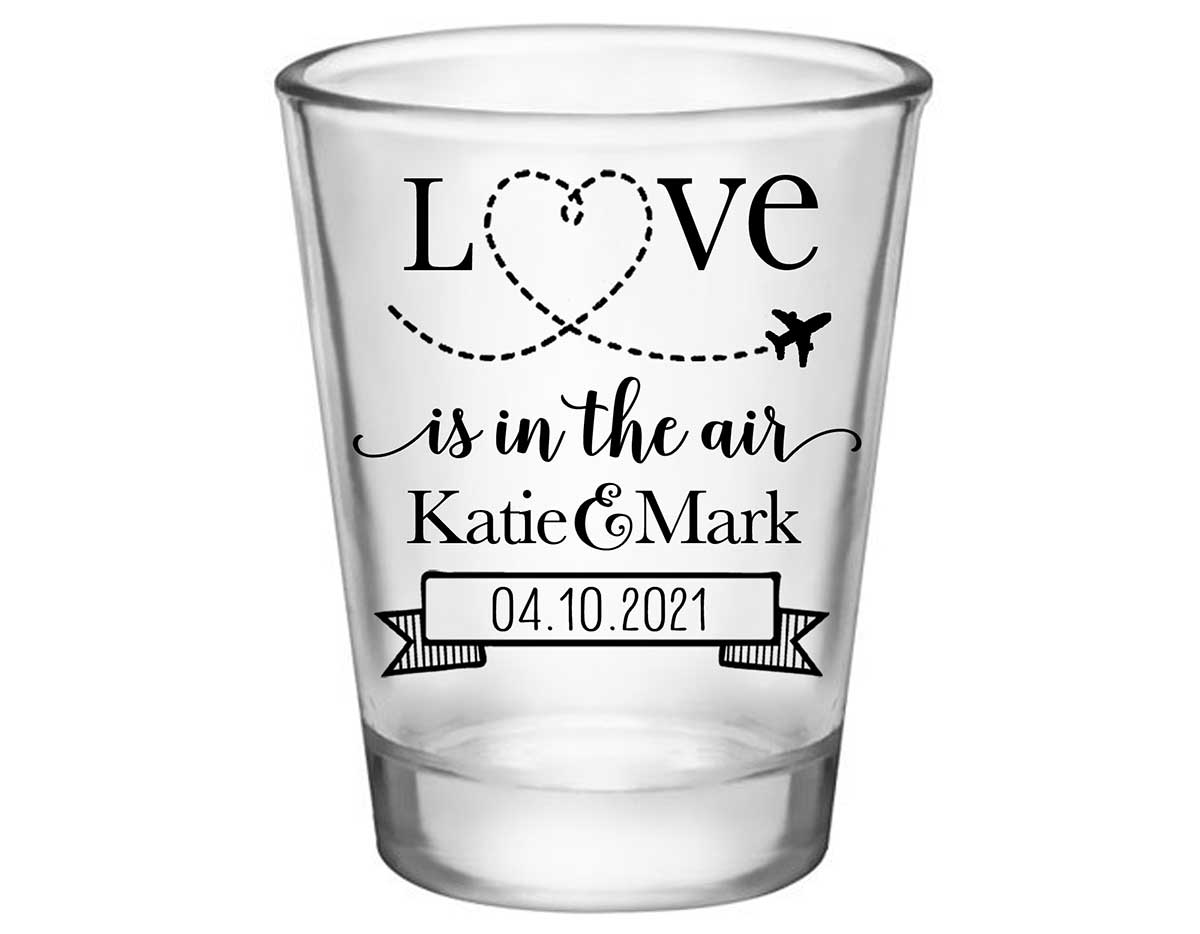 Love Is In The Air 1A Standard 1.75oz Clear Shot Glasses Destination Wedding Gifts for Guests