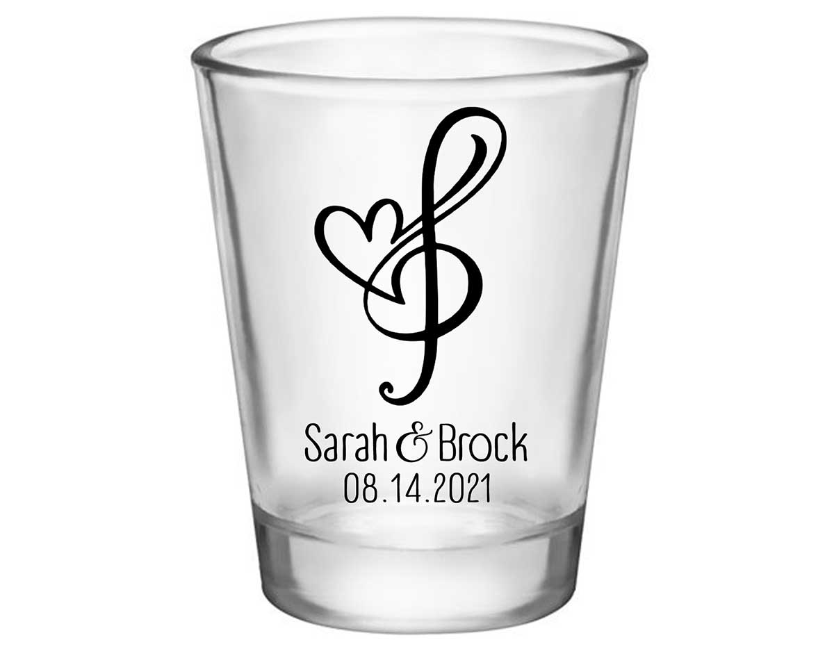 Love Melody 1A Standard 1.75oz Clear Shot Glasses Musician Wedding Gifts for Guests