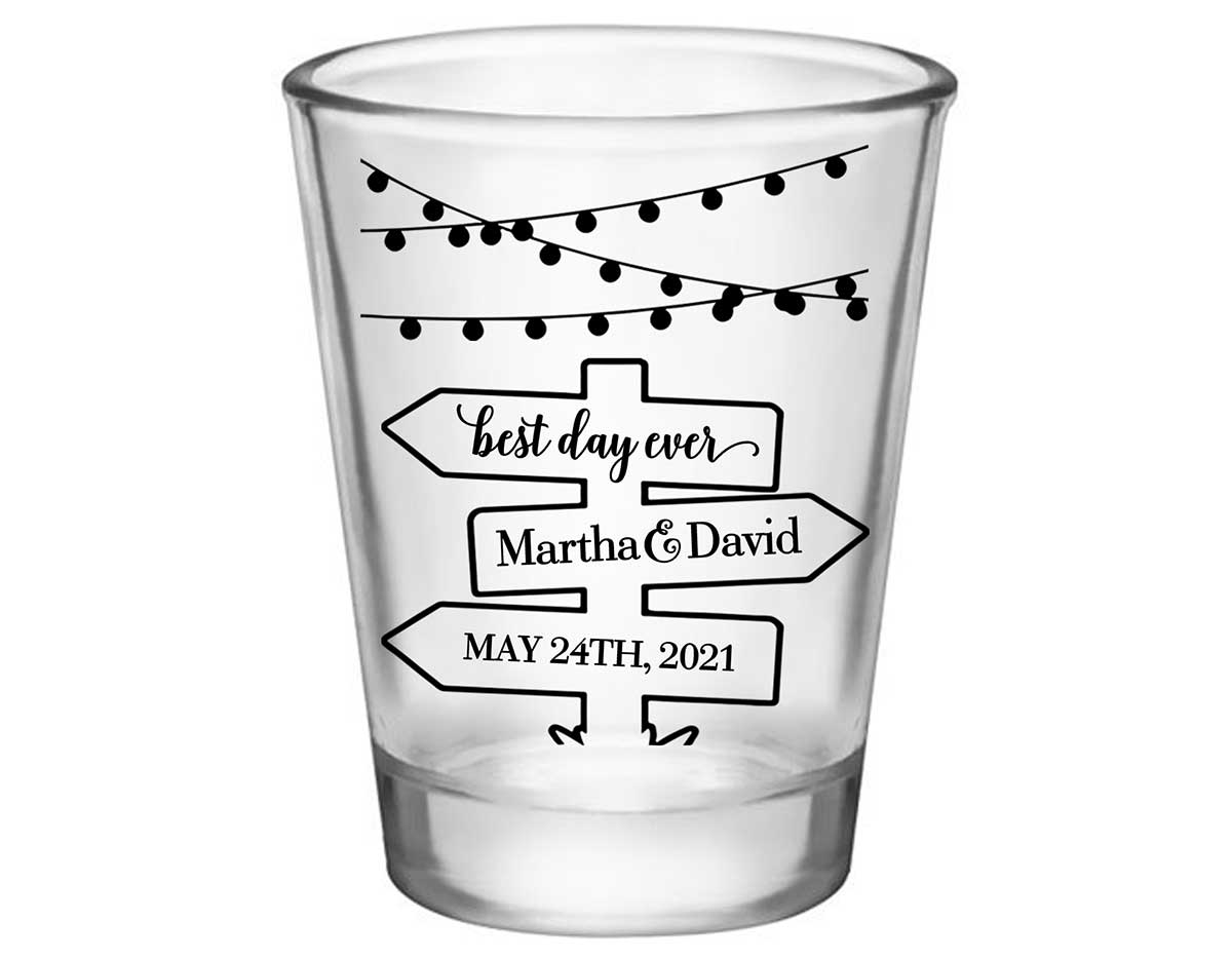 Mason Jar Lights 2A Post Sign Standard 1.75oz Clear Shot Glasses Rustic Wedding Gifts for Guests