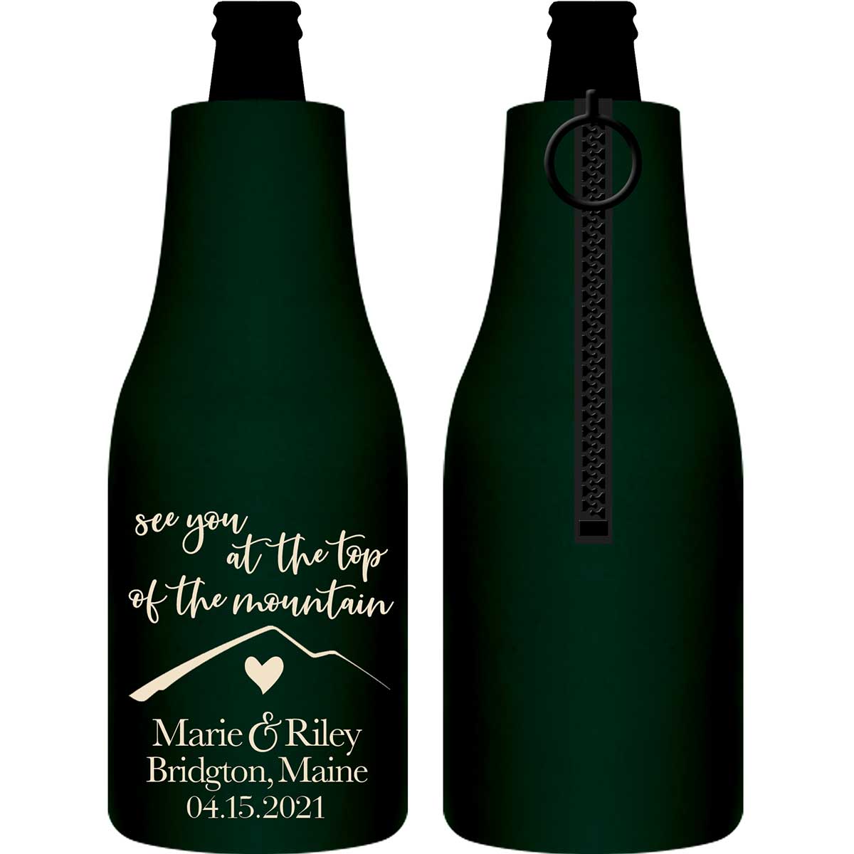 See You At The Top Of The Mountain 1A Foldable Zippered Bottle Koozies Wedding Gifts for Guests