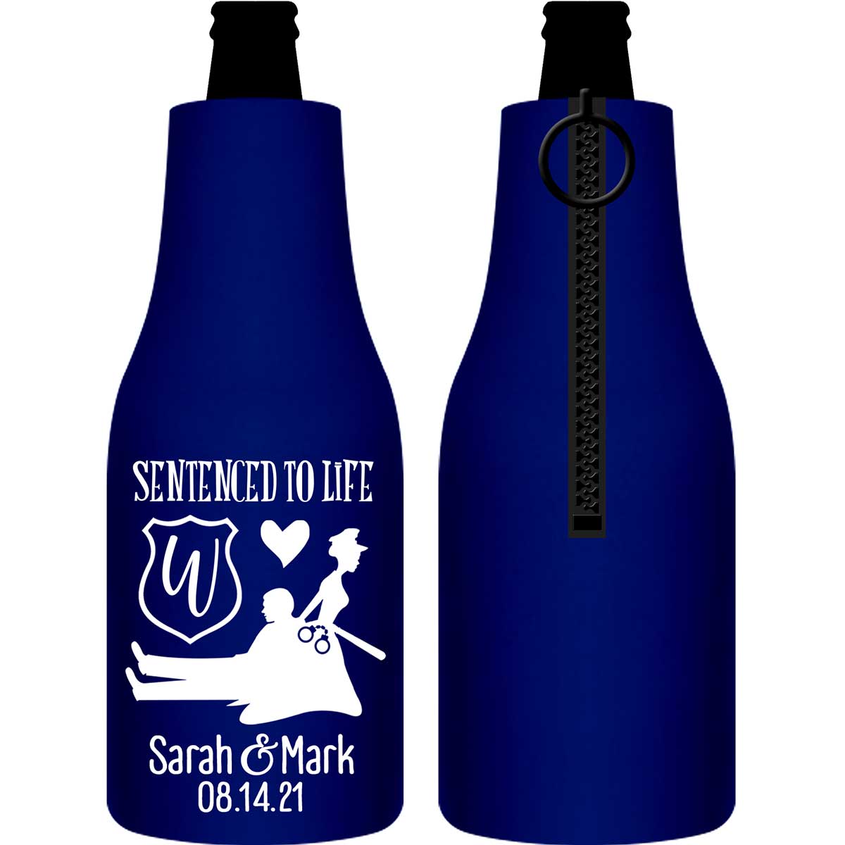 Sentenced To Life 1A Policewoman Wedding Foldable Zippered Bottle Koozies Wedding Gifts for Guests