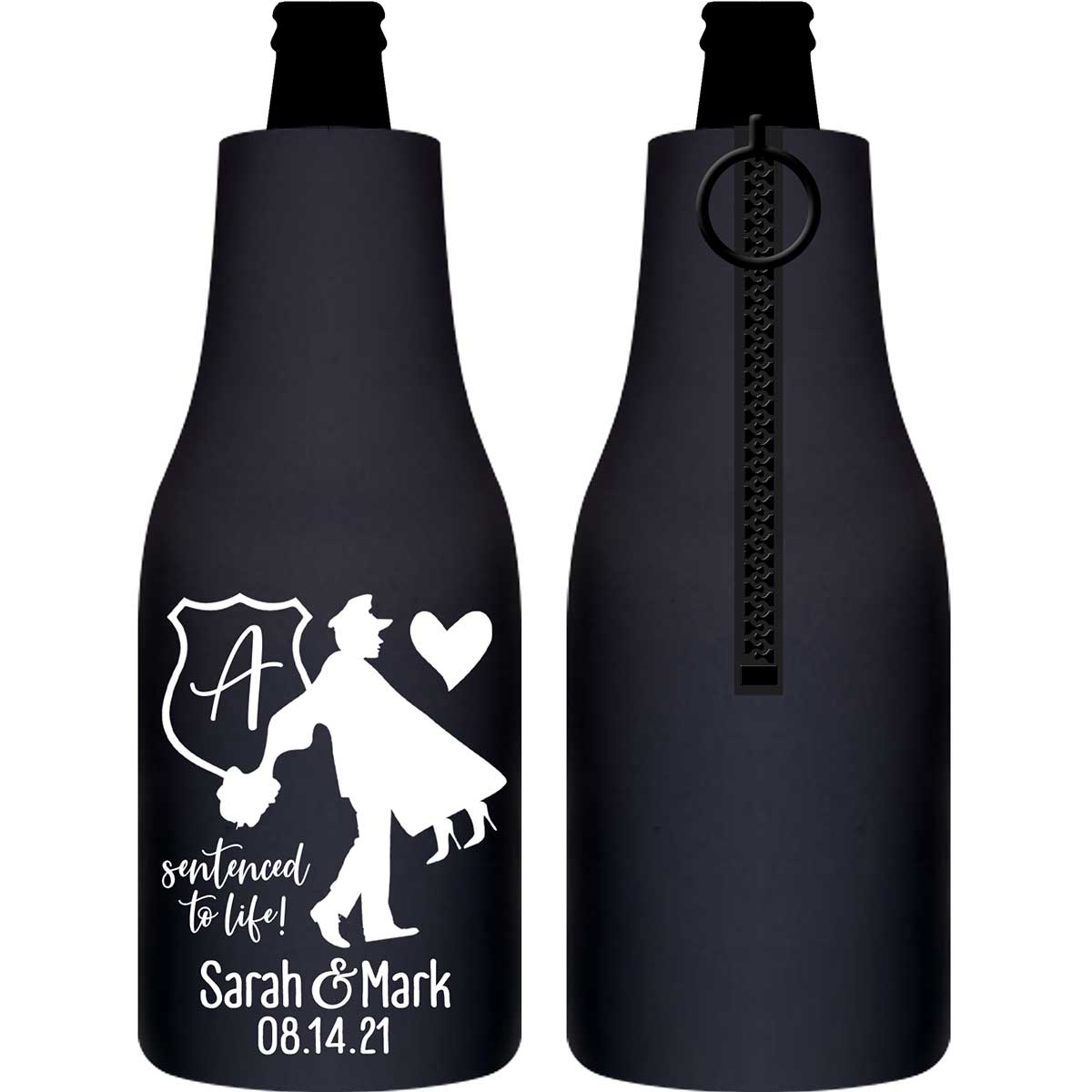 Sentenced To Life 1C Policeman Wedding Foldable Zippered Bottle Koozies Wedding Gifts for Guests