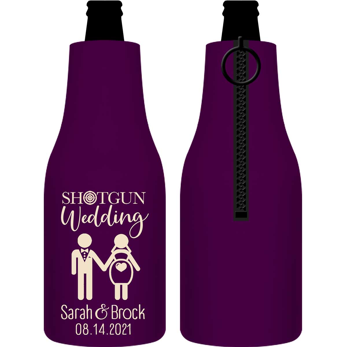 Shotgun Wedding 1A Foldable Zippered Bottle Koozies Wedding Gifts for Guests