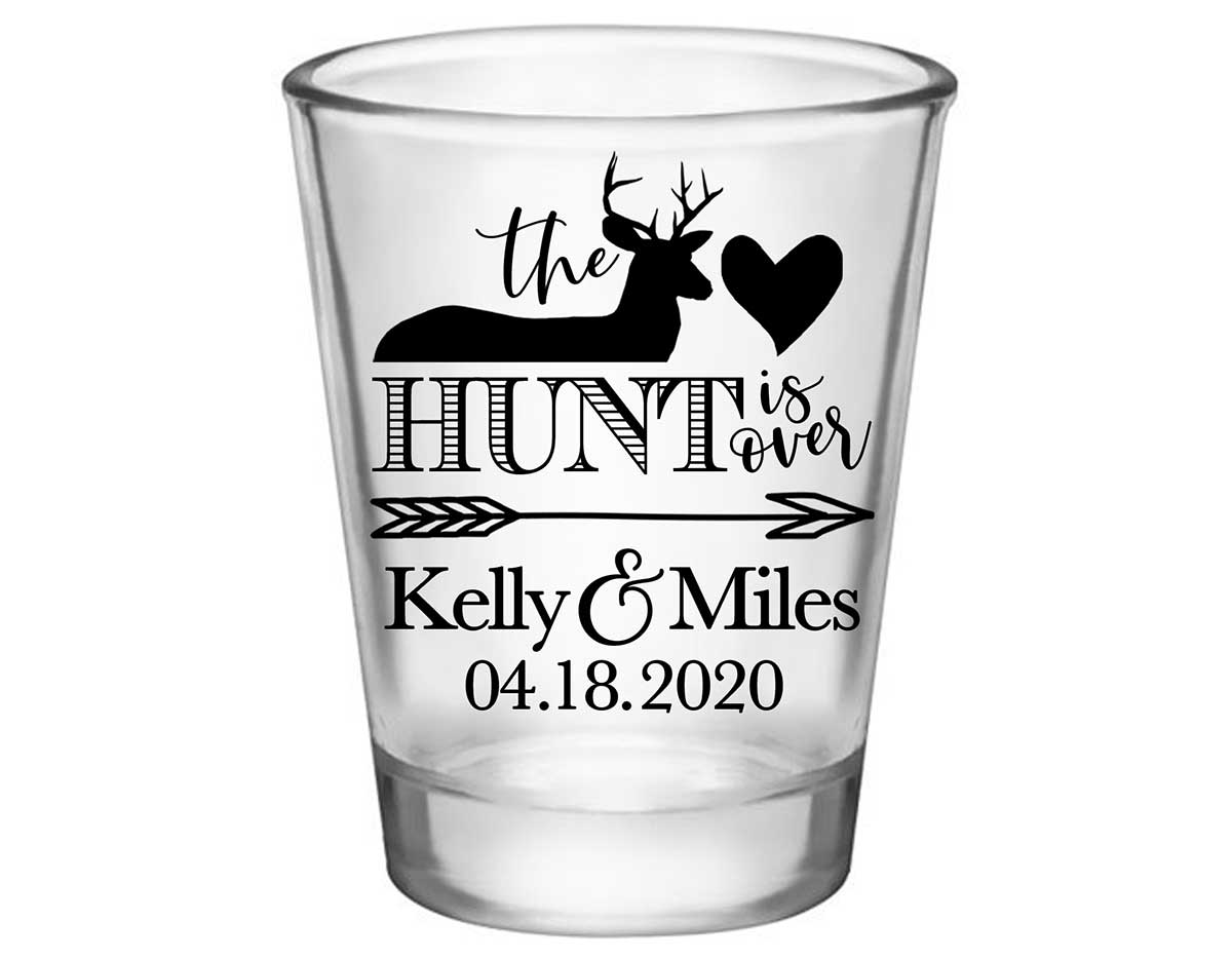 The Hunt Is Over 1A Standard 1.75oz Clear Shot Glasses Country Wedding Gifts for Guests