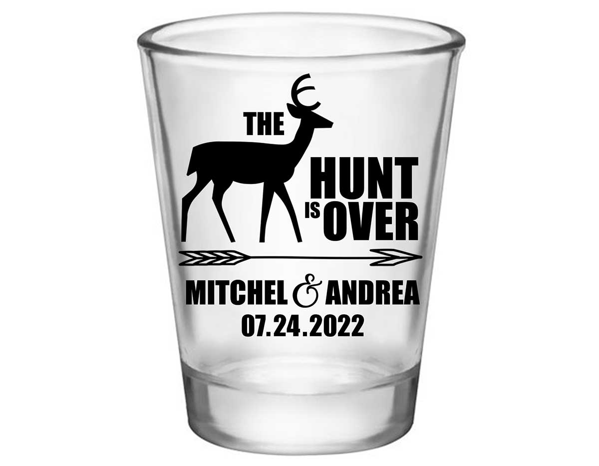 The Hunt Is Over 3A Standard 1.75oz Clear Shot Glasses Country Wedding Gifts for Guests