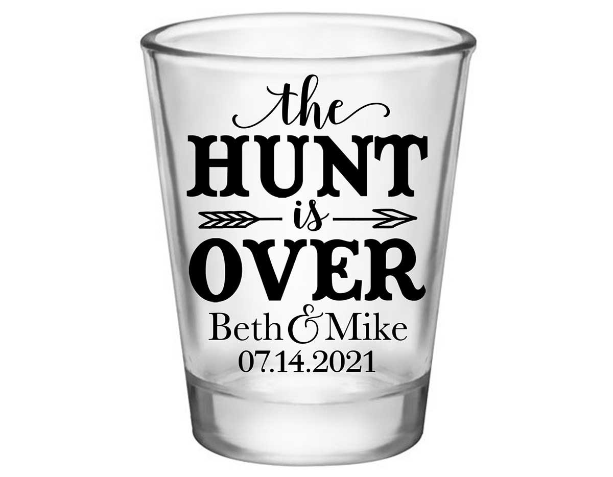 The Hunt Is Over 4A Standard 1.75oz Clear Shot Glasses Country Wedding Gifts for Guests