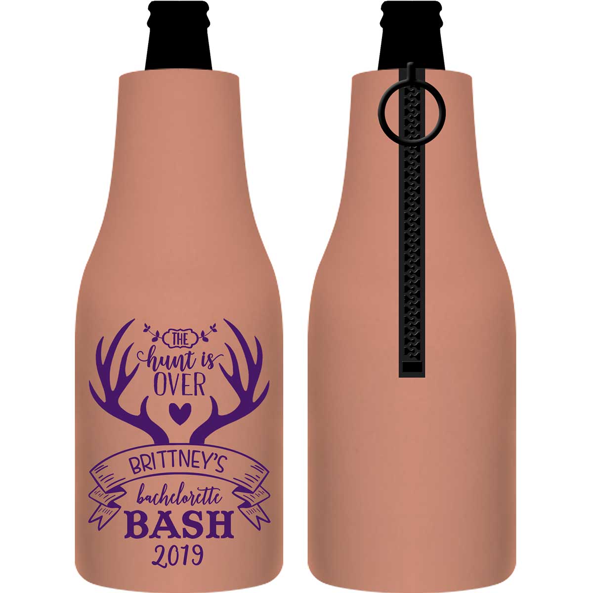 The Hunt Is Over Bachelorette 1A Foldable Zippered Bottle Koozies Bachelorette Party Gifts for Guests
