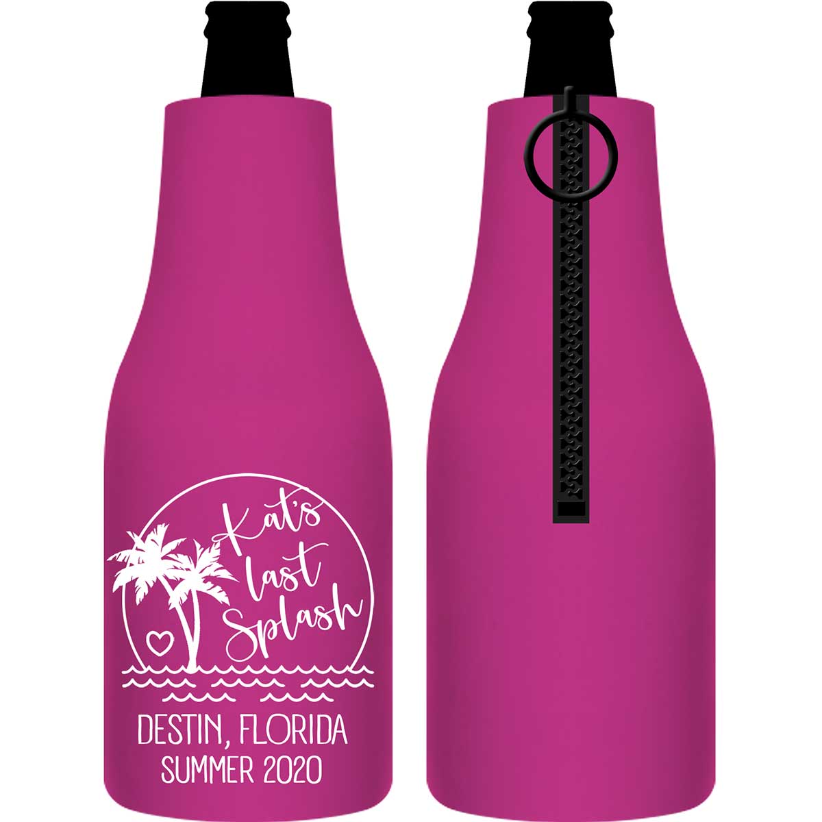 The Last Splash 1A Foldable Zippered Bottle Koozies Bachelorette Party Gifts for Guests