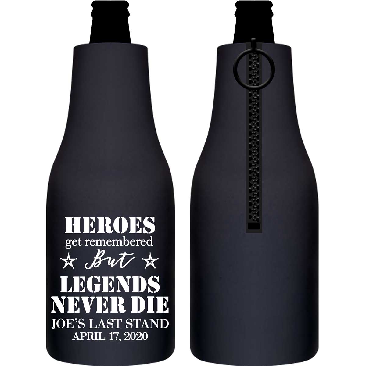 The Last Stand 1A Legends Never Die Foldable Zippered Bottle Koozies Bachelor Party Gifts for Guests