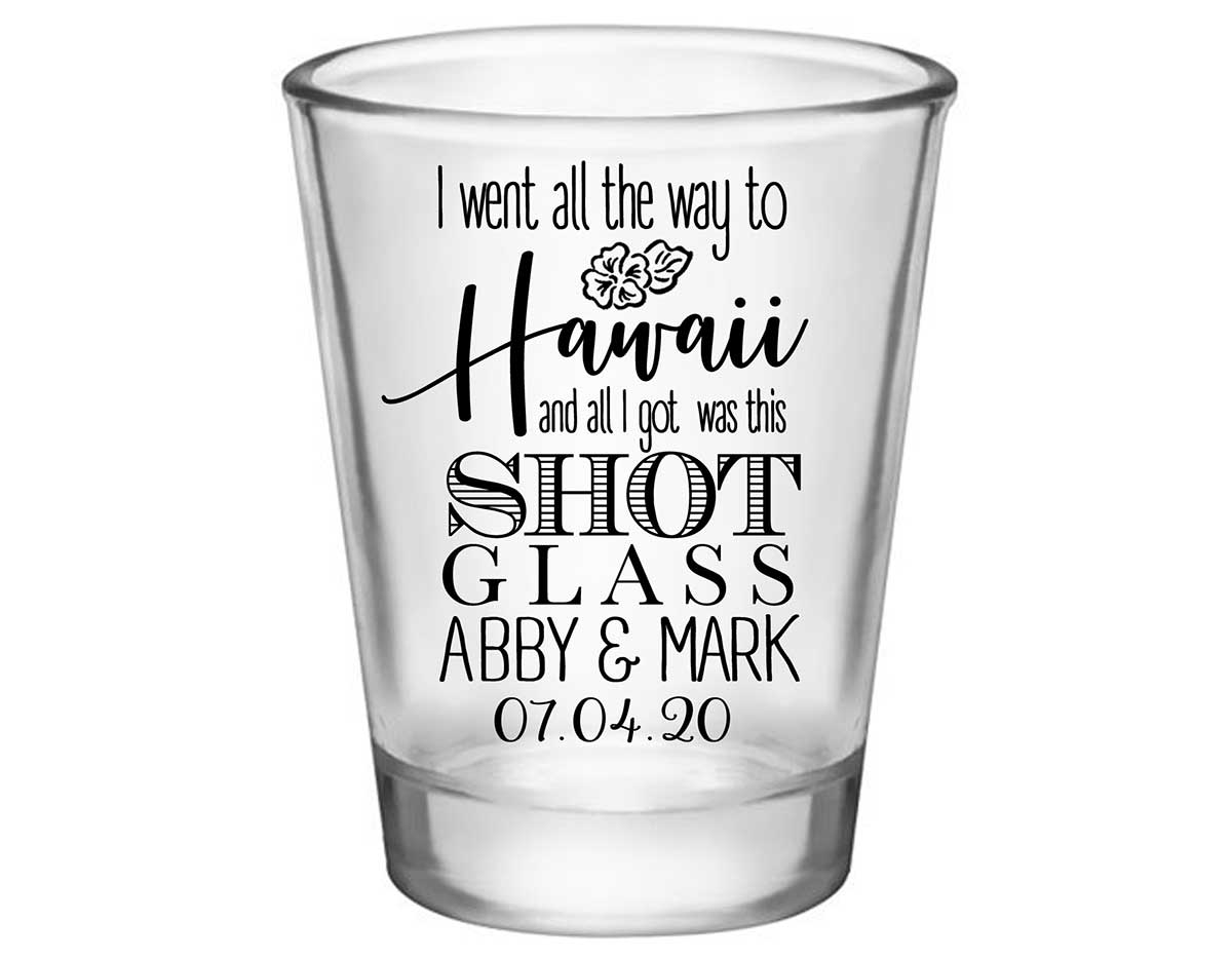 Tropical Floral Love 1A Any Location Standard 1.75oz Clear Shot Glasses Beach Wedding Gifts for Guests