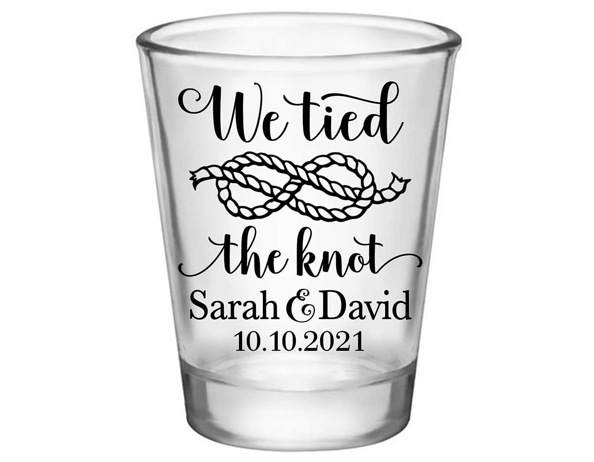 We Tied The Knot 3A Rope Knot Standard 1.75oz Clear Shot Glasses Nautical Wedding Gifts for Guests