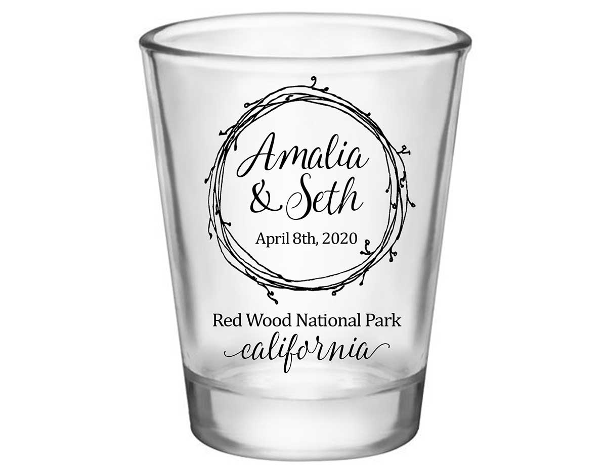 Woods Wedding 1A Standard 1.75oz Clear Shot Glasses Outdoors Wedding Gifts for Guests