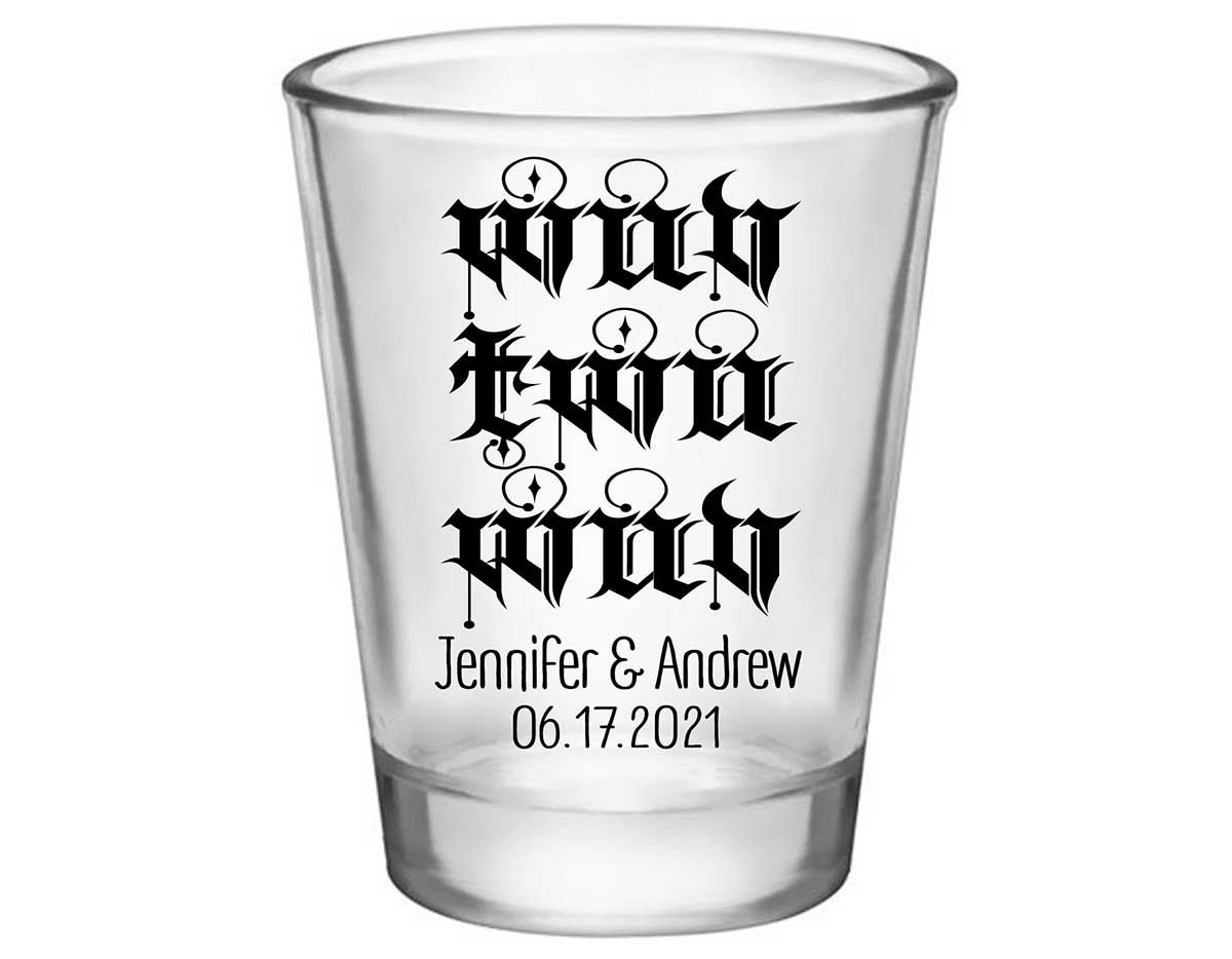 Wuv Twu Wuv 1A Standard 1.75oz Clear Shot Glasses Princess Bride Wedding Gifts for Guests