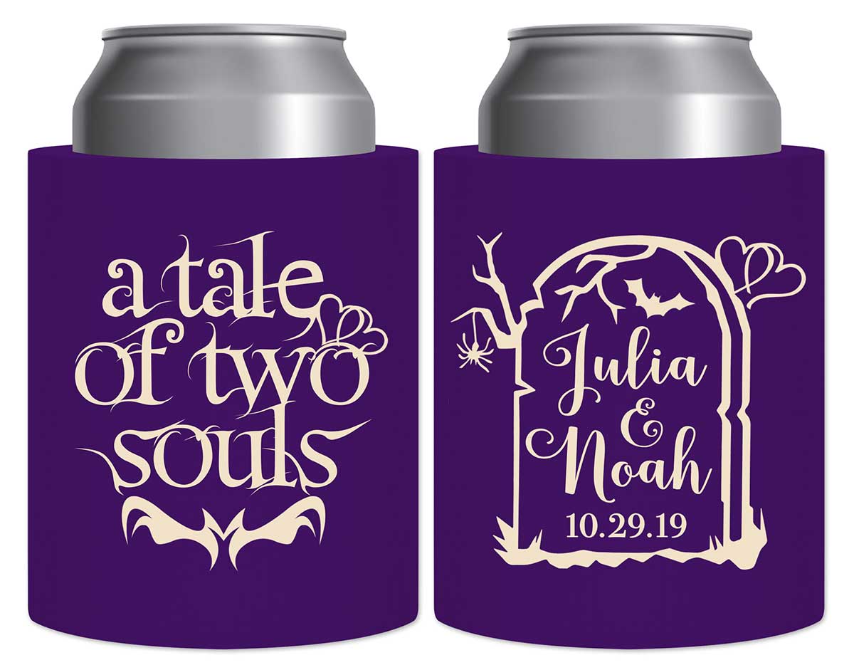 A Tale of Two Souls 1A Thick Foam Can Koozies Halloween Wedding Gifts for Guests