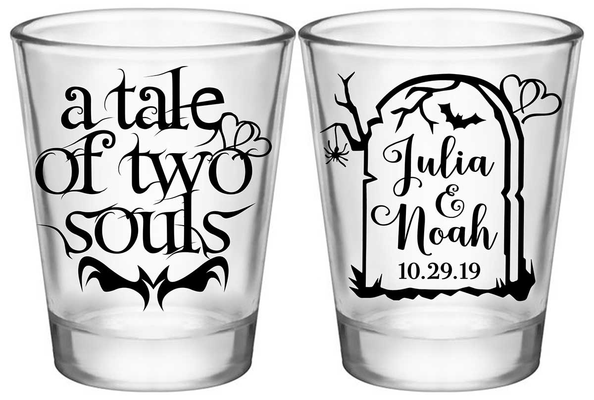 A Tale of Two Souls 1A2 Standard 1.75oz Clear Shot Glasses Halloween Wedding Gifts for Guests