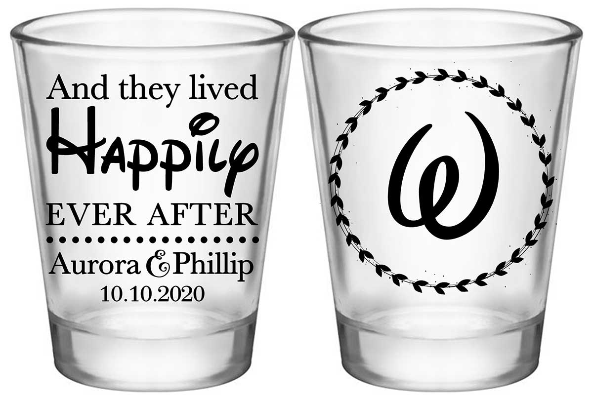 And They Lived Happily Ever After 1A2 Standard 1.75oz Clear Shot Glasses Fairytale Wedding Gifts for Guests