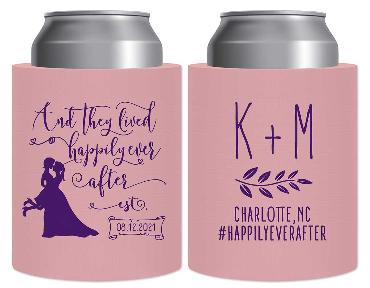 And They Lived Happily Ever After 2B Thick Foam Can Koozies Lesbian Wedding Gifts for Guests