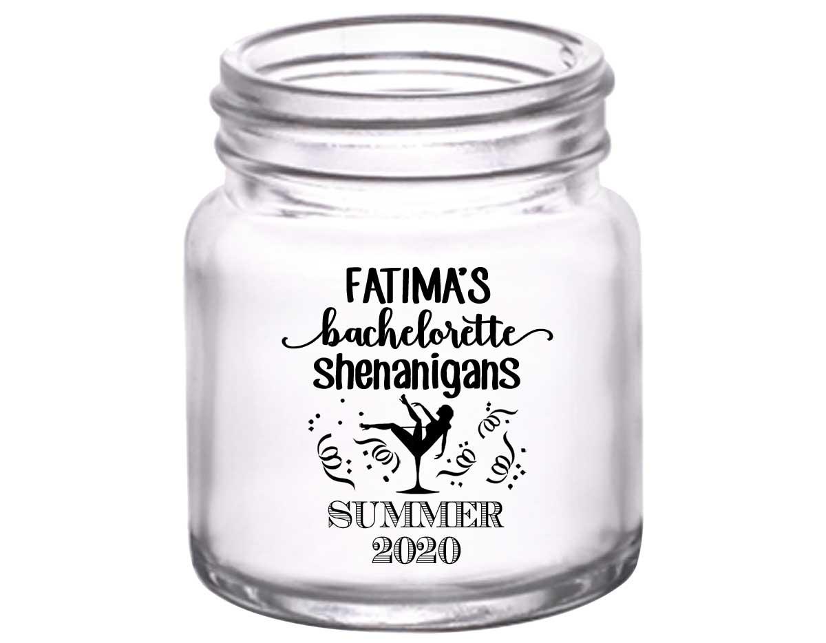 Bachelorette Shenanigans 1A 2oz Mini Mason Shot Glasses Funny Bachelorette Party Gifts for Guests