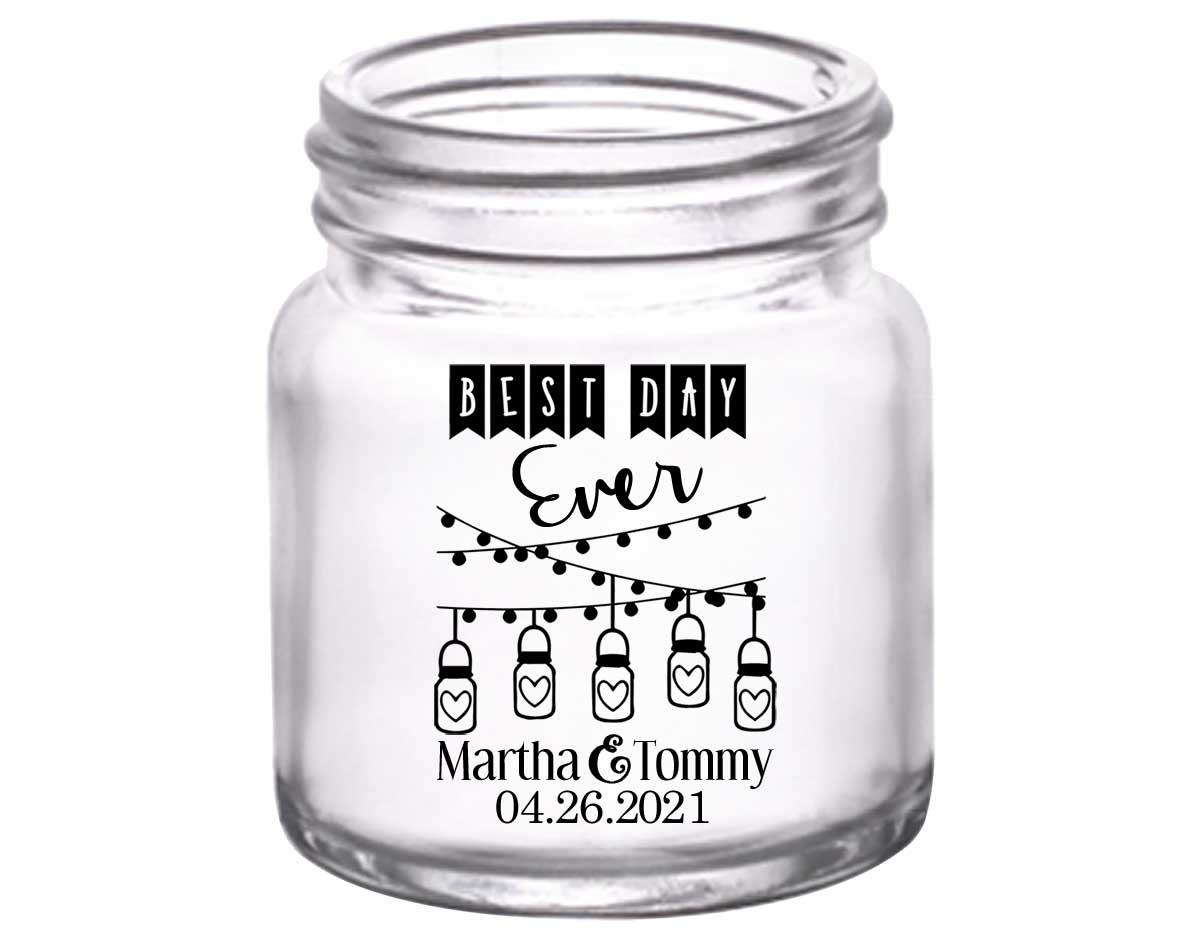Best Day Ever 1A Mason Jars 2oz Mini Mason Shot Glasses Rustic Wedding Gifts for Guests