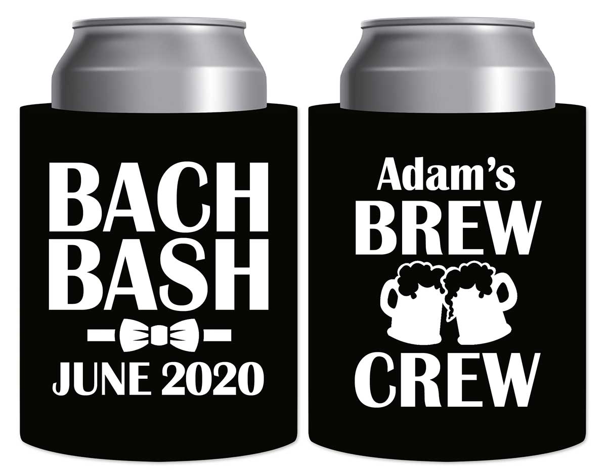Brew Crew Bachelor Bash 1A Thick Foam Can Koozies Personalized Bachelor Party Gifts for Guests