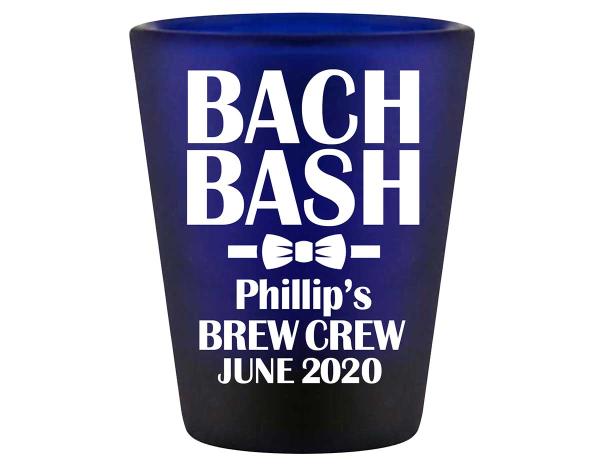 Brew Crew Bachelor Bash 1A Standard 1.5oz Blue Shot Glasses Personalized Bachelor Party Gifts for Guests
