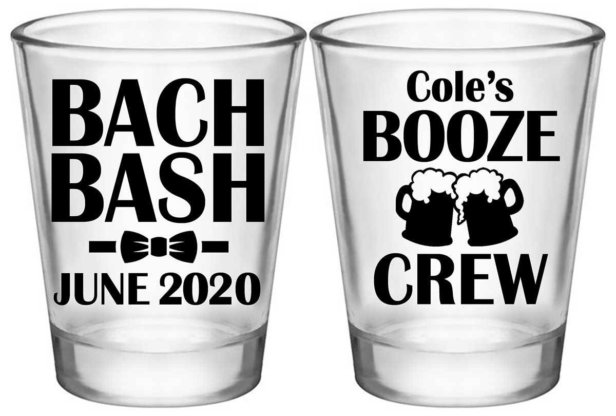 Brew Crew Bachelor Bash 1A2 Standard 1.75oz Clear Shot Glasses Personalized Bachelor Party Gifts for Guests