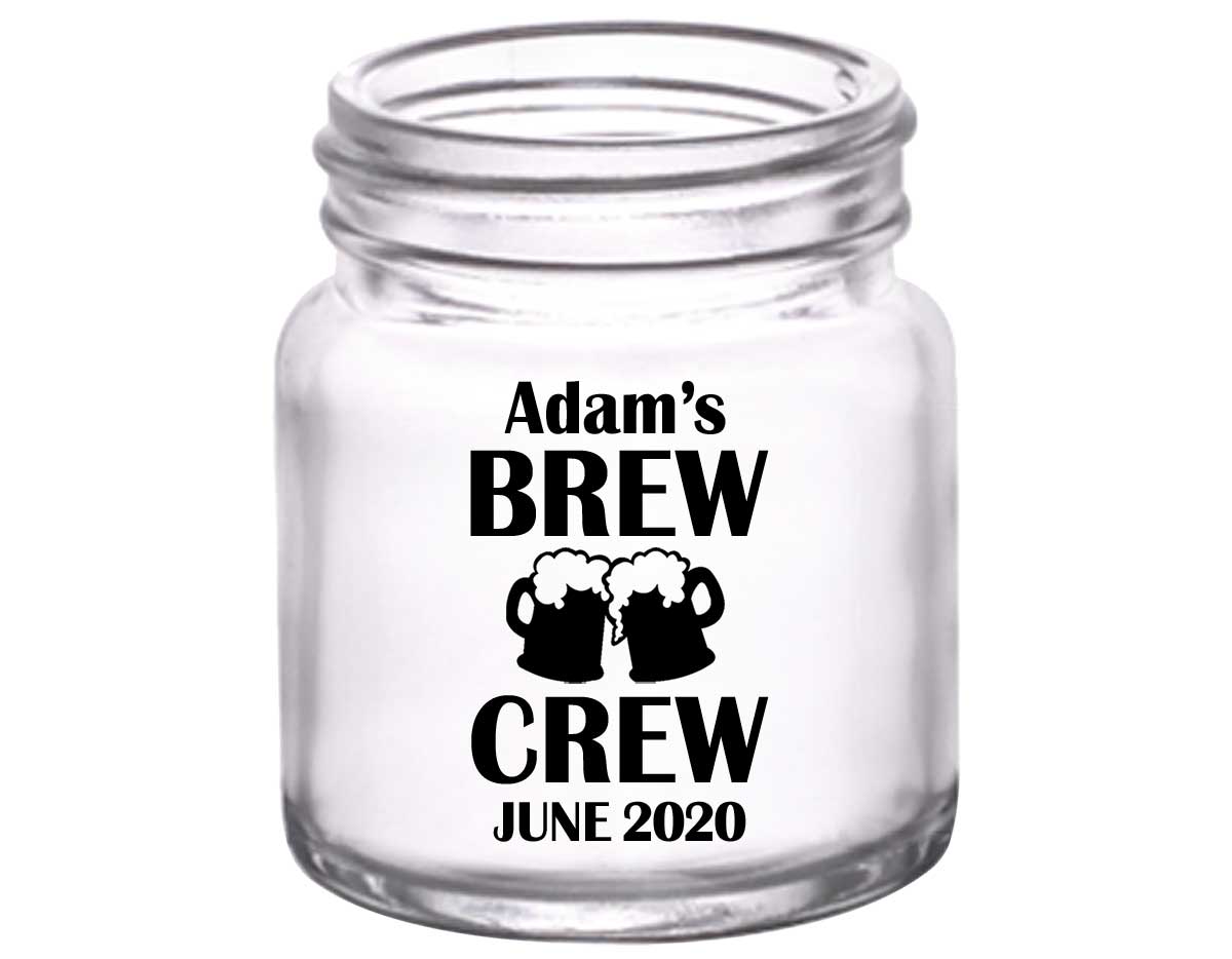 Brew Crew Bachelor Bash 1B 2oz Mini Mason Shot Glasses Personalized Bachelor Party Gifts for Guests