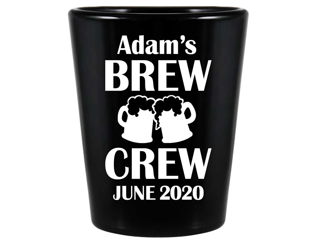 Brew Crew Bachelor Bash 1B Standard 1.5oz Black Shot Glasses Personalized Bachelor Party Gifts for Guests