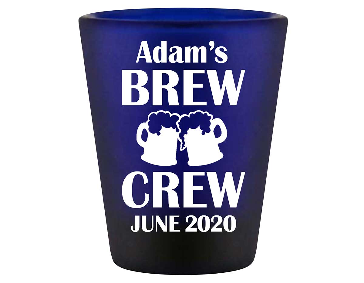 Brew Crew Bachelor Bash 1B Standard 1.5oz Blue Shot Glasses Personalized Bachelor Party Gifts for Guests