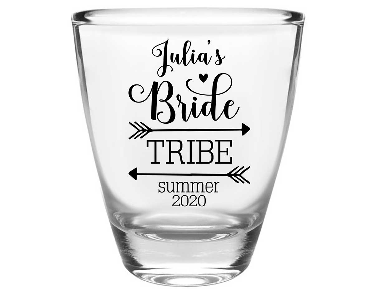 Bride Tribe Bachelorette Bash 1B Clear 1oz Round Barrel Shot Glasses Rustic Bachelorette Party Gifts for Guests
