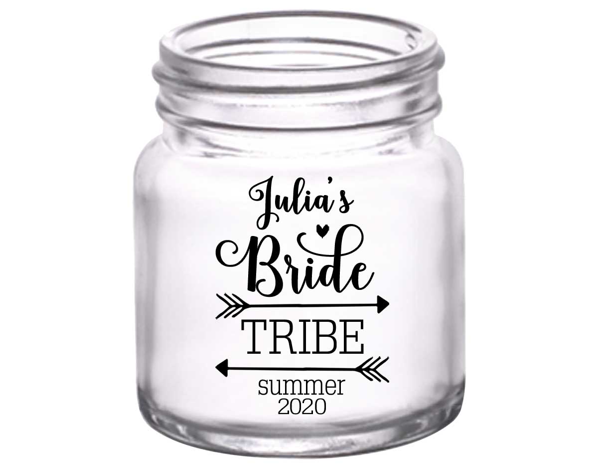 Bride Tribe Bachelorette Bash 1B 2oz Mini Mason Shot Glasses Rustic Bachelorette Party Gifts for Guests