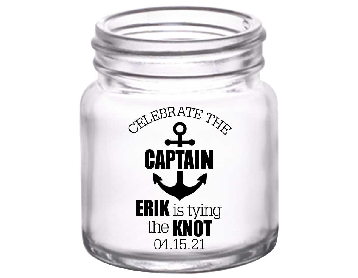 Celebrate The Captain 1A 2oz Mini Mason Shot Glasses Nautical Bachelor Party Gifts for Guests