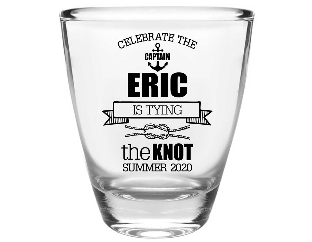 Celebrate The Captain 1B Clear 1oz Round Barrel Shot Glasses Nautical Bachelor Party Gifts for Guests