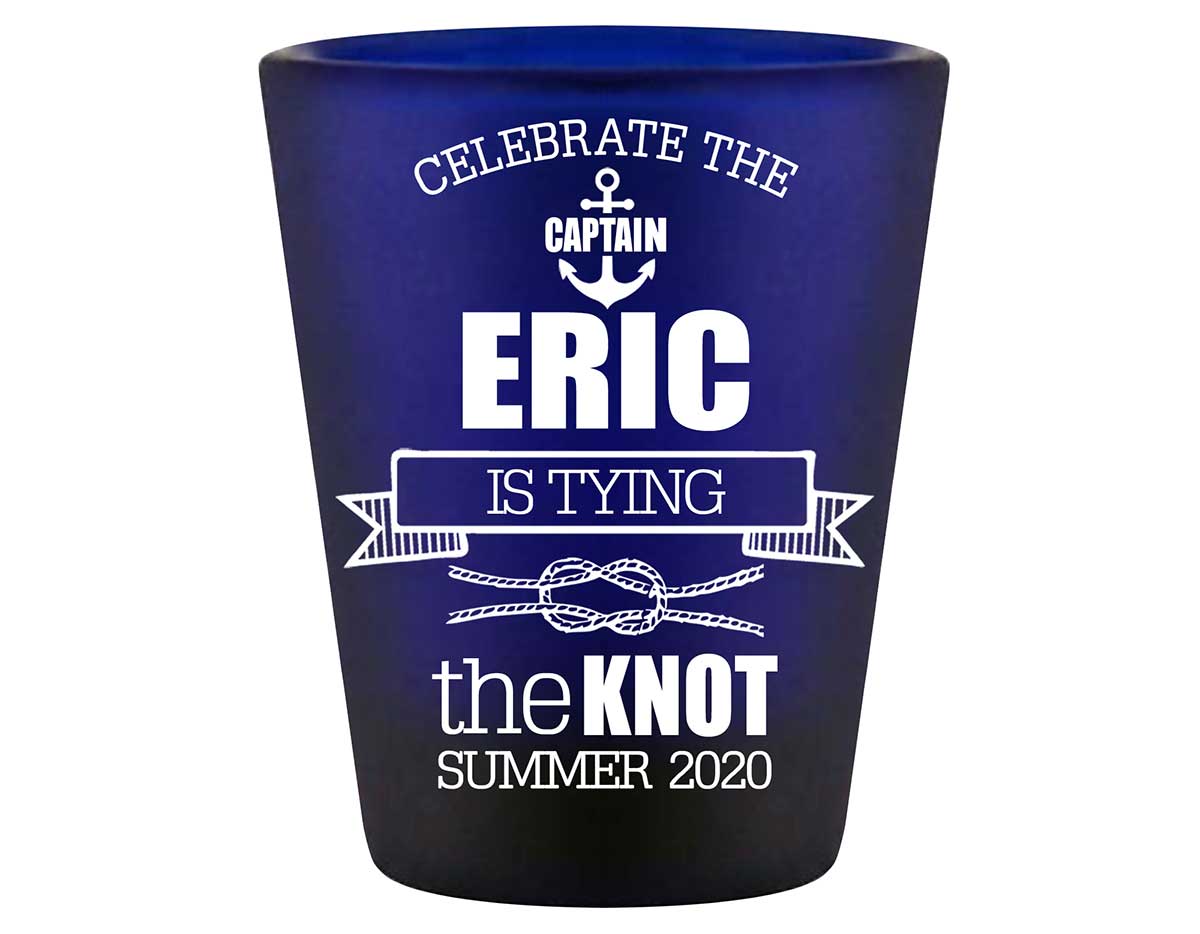 Celebrate The Captain 1B Standard 1.5oz Blue Shot Glasses Nautical Bachelor Party Gifts for Guests