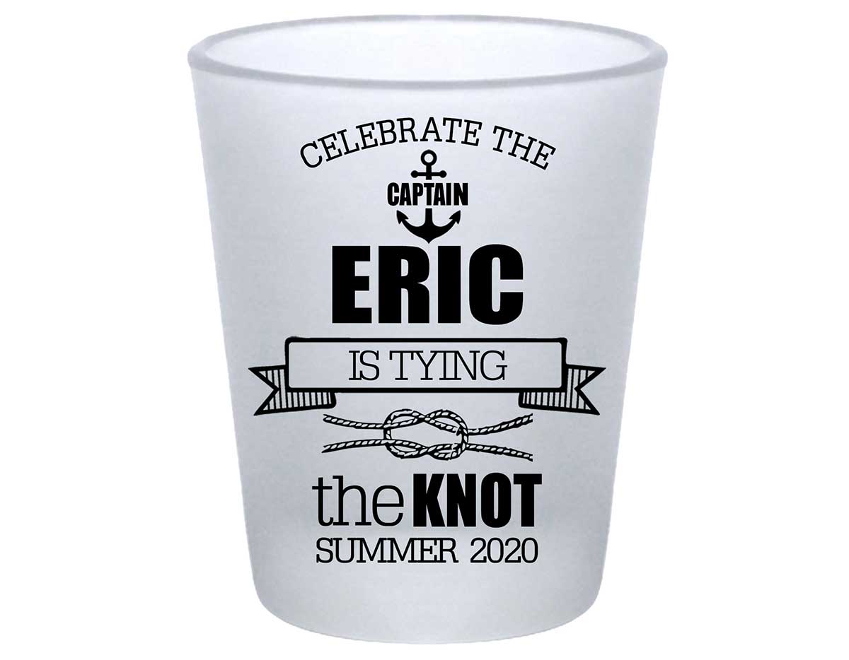 Celebrate The Captain 1B Standard 1.75oz Frosted Shot Glasses Nautical Bachelor Party Gifts for Guests
