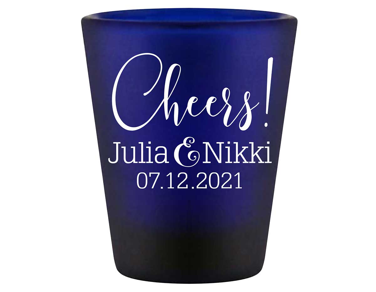 Cheers 1A Swirl Standard 1.5oz Blue Shot Glasses Personalized Wedding Gifts for Guests