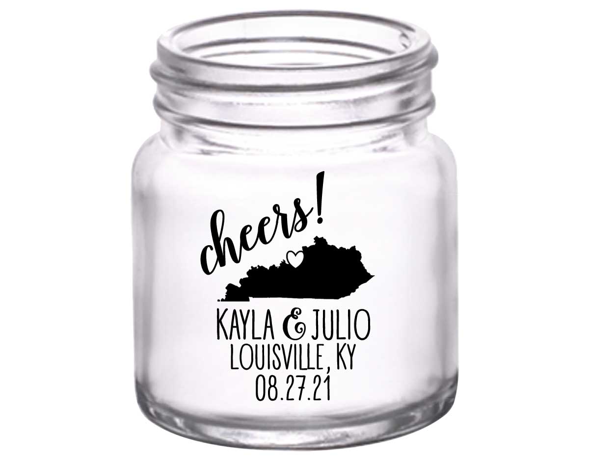 Cheers 2A Any Map 2oz Mini Mason Shot Glasses Personalized Wedding Gifts for Guests