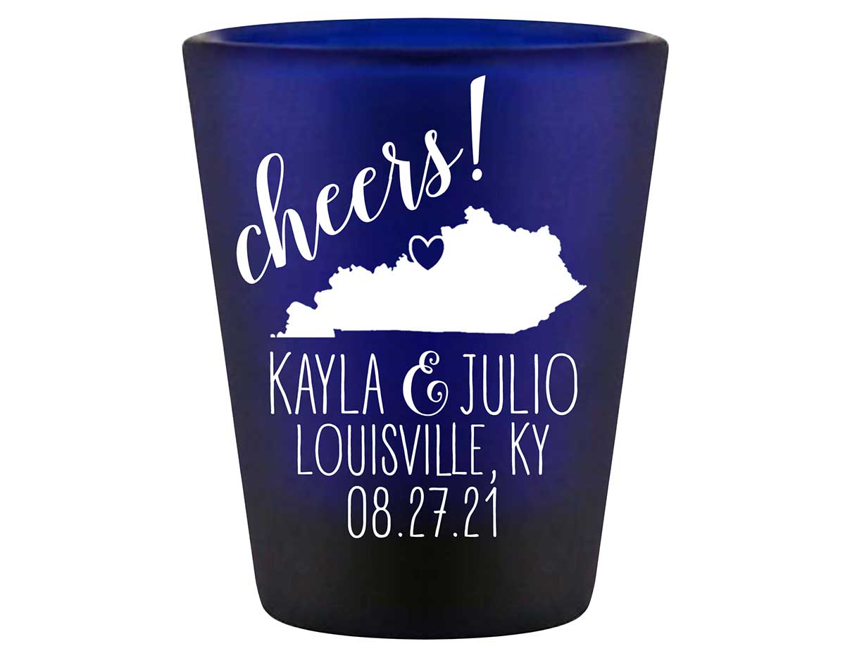 Cheers 2A Any Map Standard 1.5oz Blue Shot Glasses Personalized Wedding Gifts for Guests