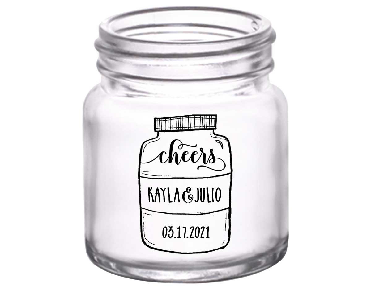 Cheers 3A Mason Jar 2oz Mini Mason Shot Glasses Personalized Wedding Gifts for Guests