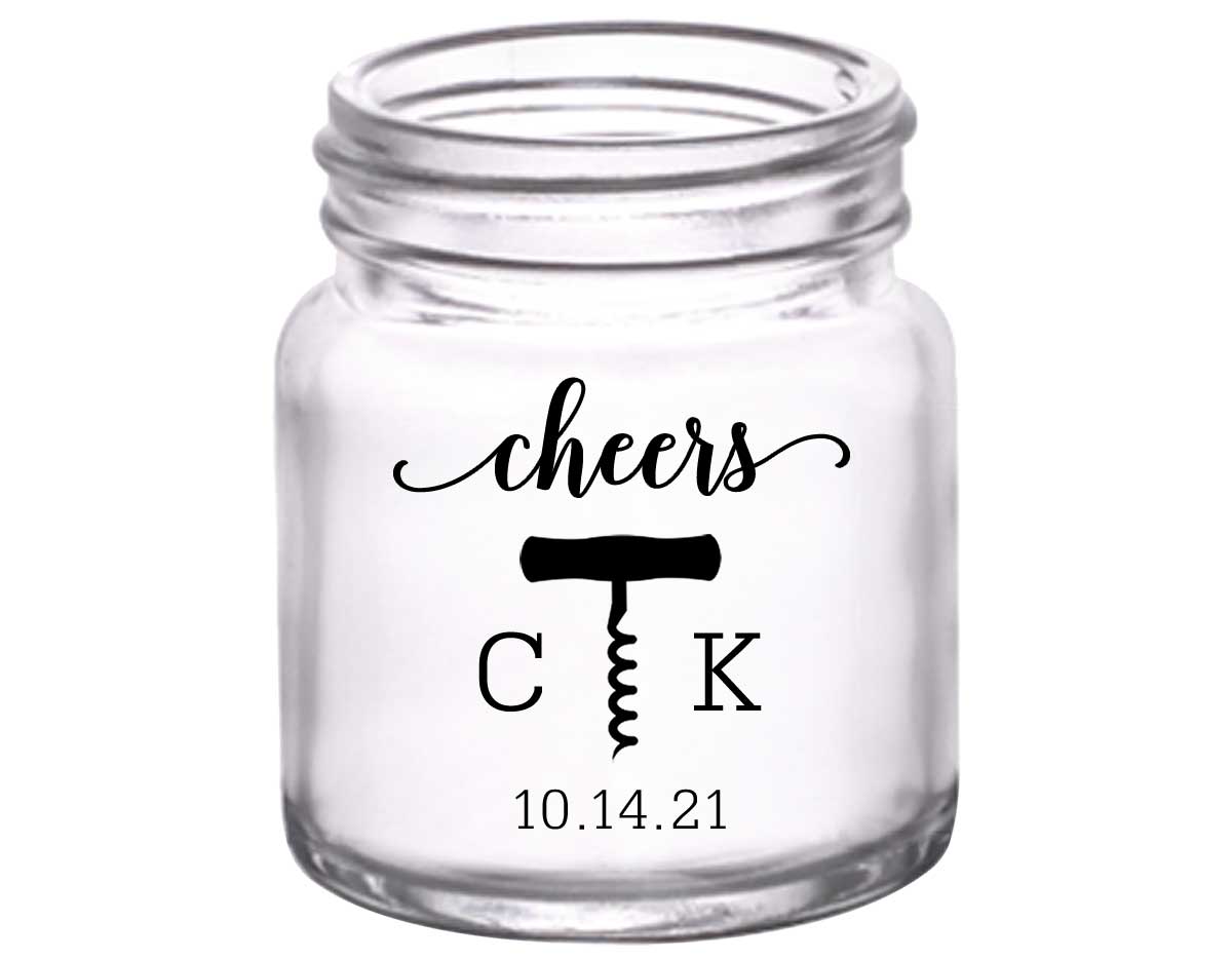 Cheers 5A Vineyard Wedding 2oz Mini Mason Shot Glasses Personalized Wedding Gifts for Guests