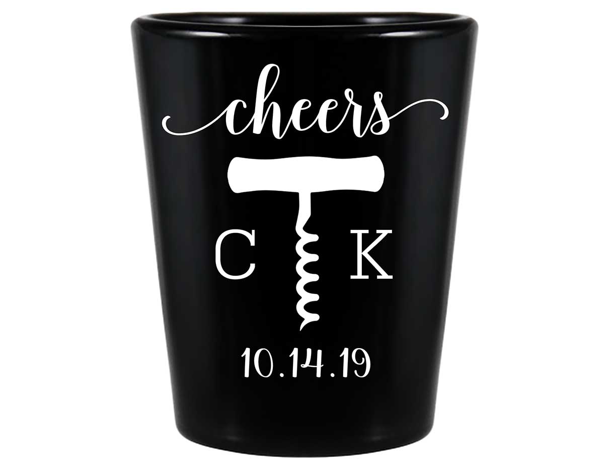 Cheers 5A Vineyard Wedding Standard 1.5oz Black Shot Glasses Personalized Wedding Gifts for Guests