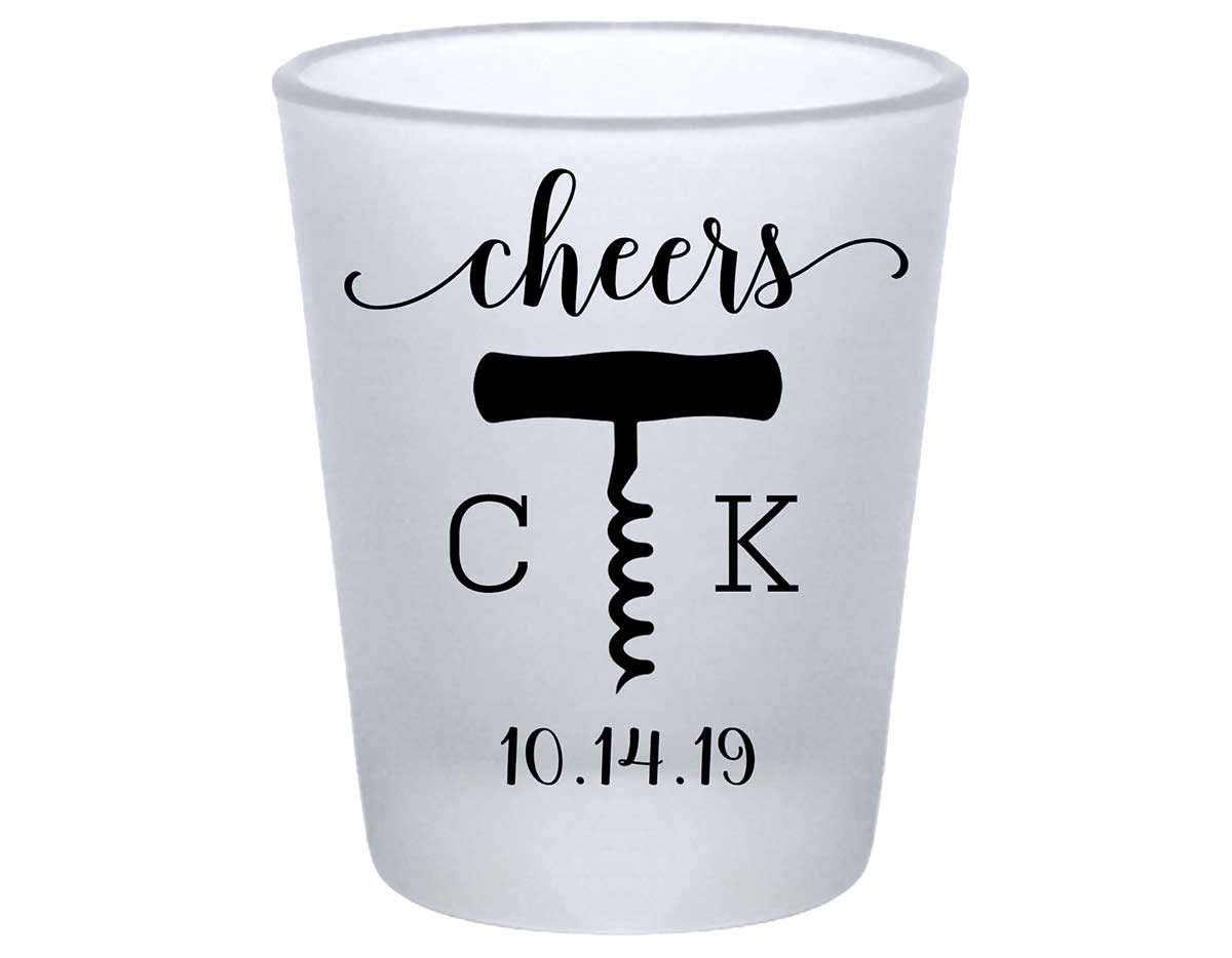 Cheers 5A Vineyard Wedding Standard 1.75oz Frosted Shot Glasses Personalized Wedding Gifts for Guests