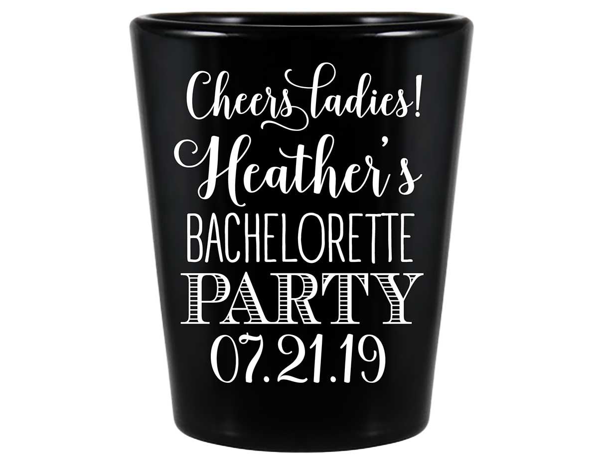 Cheers Ladies Bachelorette 1A Standard 1.5oz Black Shot Glasses Personalized Bachelorette Party Gifts for Guests