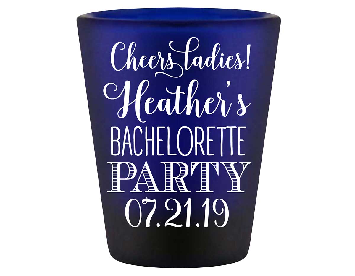 Cheers Ladies Bachelorette 1A Standard 1.5oz Blue Shot Glasses Personalized Bachelorette Party Gifts for Guests