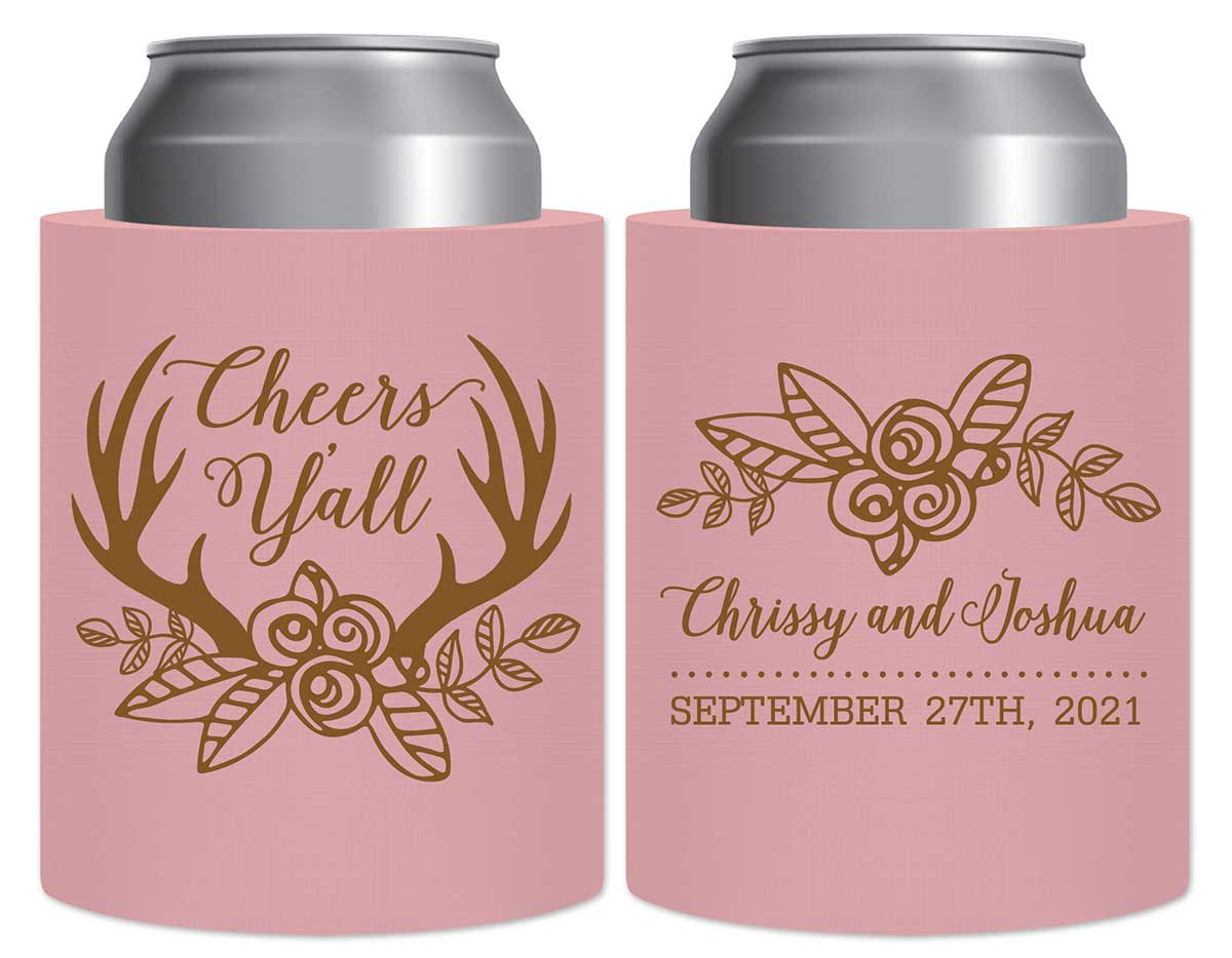 Cheers Y'All 1A Country Wedding Thick Foam Can Koozies Country Wedding Gifts for Guests