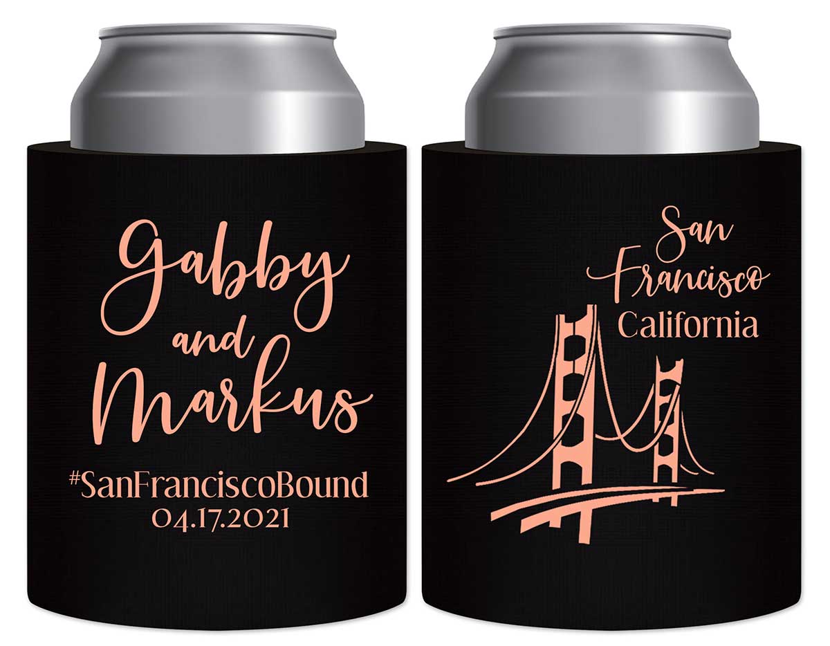 City Bound 1A Any City Thick Foam Can Koozies City Wedding Gifts for Guests