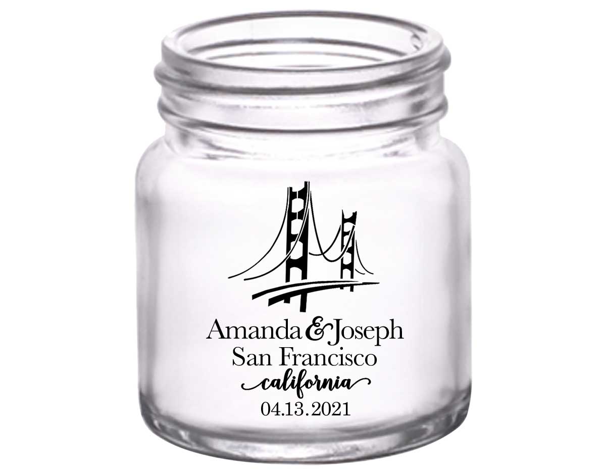 City Bound 1A Any City 2oz Mini Mason Shot Glasses City Wedding Gifts for Guests