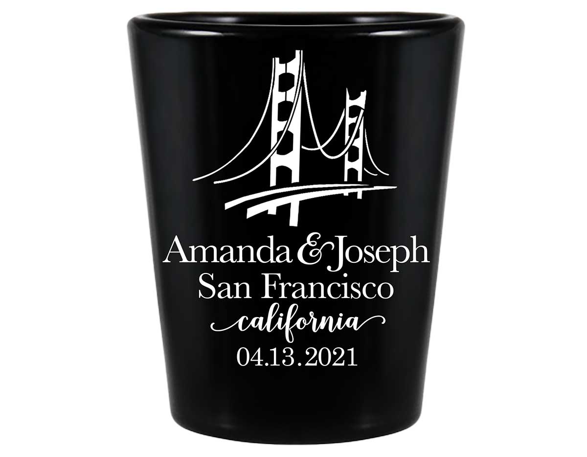 City Bound 1A Any City Standard 1.5oz Black Shot Glasses City Wedding Gifts for Guests