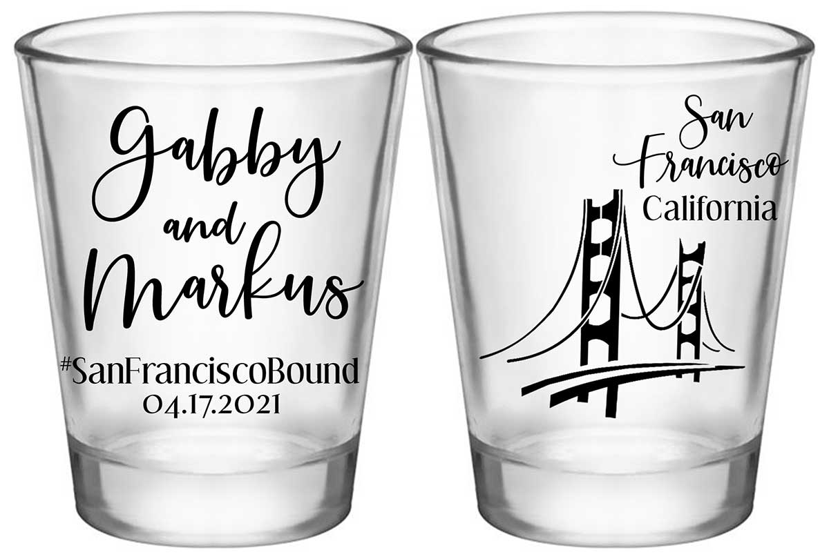 City Bound 1A2 Any City Standard 1.75oz Clear Shot Glasses City Wedding Gifts for Guests
