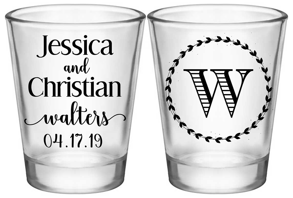 Classic Wedding Design 1A2 Standard 1.75oz Clear Shot Glasses Personalized Wedding Gifts for Guests